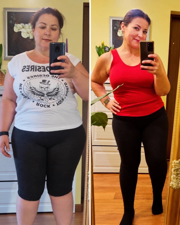 Lavinia before and after losing 31.1 kg