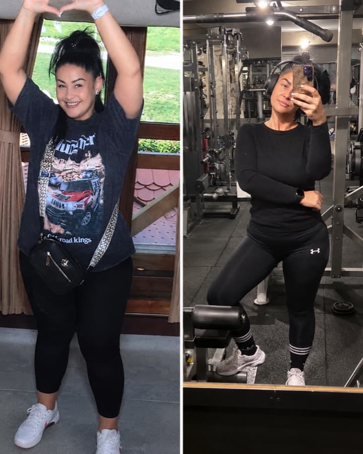 Client before and after losing 11 kg