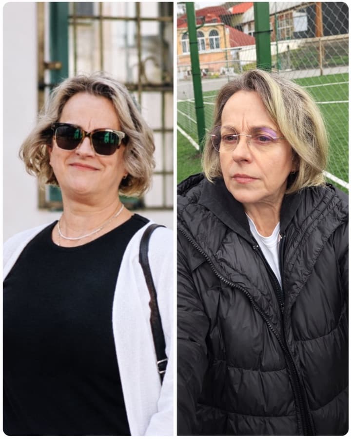 Simona before and after losing 17 kg
